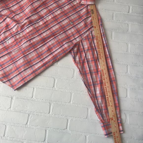 Southern Marsh Men's Pink Blue White Long Sleeve Button Down Plaid -sz M - Picture 5 of 6
